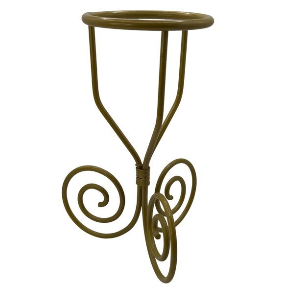 Vintage Gold Metal Spiral Twist Sphere Crystal Ball Stand Orb Stand Crystal Disp - Picture 5 of 5